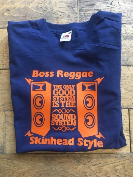 Boss Reggae Skinhead Style T-Shirt Navy & Orange[1]
